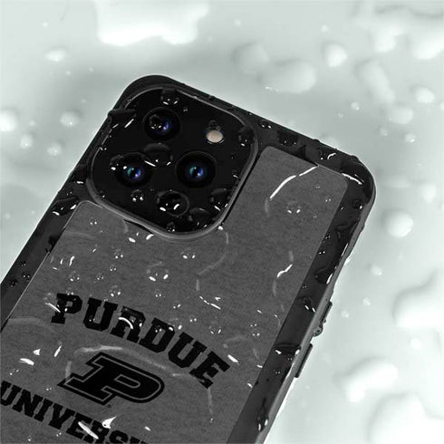 Purdue University Purdue Grey Logo iPhone 15 Pro Waterproof Case